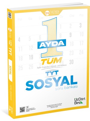 Üç Dört Beş Yayıncılık TYT Sosyal Bilgiler Soru Bankası 12. Sınıf Üniversite Hazırlık Tek Kitap