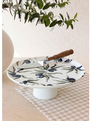 The Mia Olivos Ayaklı Servis Tabağı 10X30 cm OVS0010