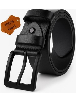 Büyük Beden Kot Kumaş Kanvas Pantolona Uyumlu 100 % Deri Kemer