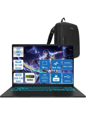 Asus Vivobook 16 V3607VH Intel Core 5 210H 32GB Ddr5 256GB SSD RTX5050 Gddr7 8gb Freedos 16" WUXGA(1920X1200) 144HZ 300NITS Taşınabilir Bilgisayar RP075F11 + Zetta Çanta