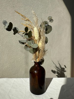 Cam Vazoda Kuru Çiçek Buketi, Aranjmanı, Kahve Sunumu Çiçeği 1 Adet