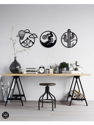 Üçlü Karikaturistik Metal Tablo