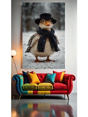 Özkacar Group Beyefendi Ördek V1 Ev Duvar Salon Güzellik Salonu Ofis Dükkan Dekarasyon Kanvas Tablo