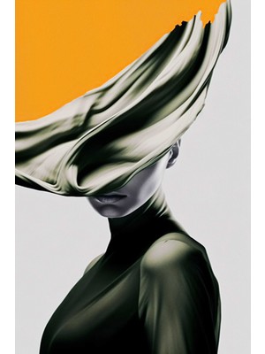 Aden Dekoratif Şapkalı Kadın Kanvas Tablo