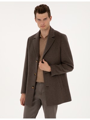 Pierre Cardin Erkek Kahverengi Ex. Slim Fit Kaşe Kaban 50317551-VR029