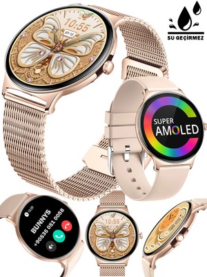 Xiamoi Redmi Note 12 Pro Uyumlu Su Geçirmez Akıllı Saat Metal Kordon Amoled Ekran 1.43 Inç