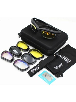 Daisy C5 Tactical 4 Lensli Polarize Gözlük / Taktikal Gözlük / Bisiklet Gözlüğü / Taktik Gözlük
