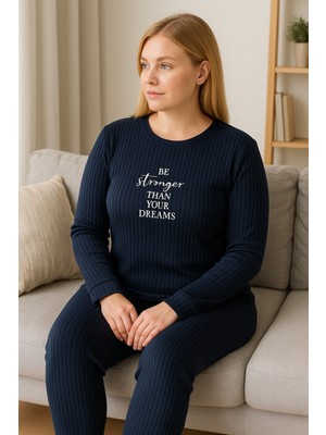 Siyah Kadın Büyük Beden Pijama Takımı