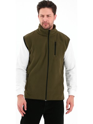 Erkek Tam Fermuarlı Spor Polar Yelek