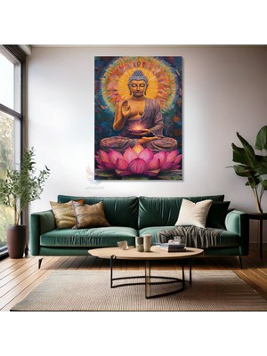 Kanvas Tablo Ev Ofis Duvar Tablosu Lotus Buddha Yeni Ev Hediyesi Kanvas Ev Dekoru
