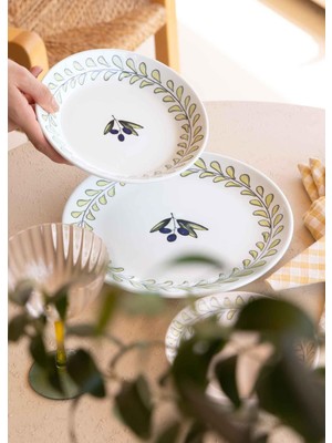 The Mia Olivos Yemek Tabağı 6lı Set 20 cm OVS0012