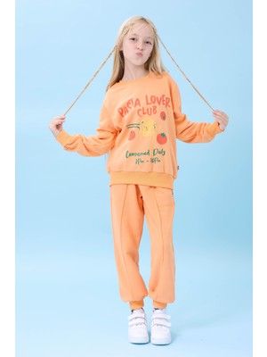 Kız Çocuk Pasta Baskılı Mevsimlik Alt Üst Takım Kavuniçi