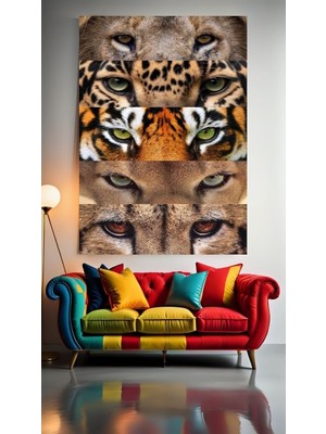 Özkacar Group Vahşi Gözler V1 Ev Duvar Salon Güzellik Salonu Ofis Dükkan Dekarasyon Kanvas Tablo