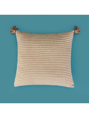 Evidea Soft Shiny Kırlent - Bej / Kahverengi - 45X45 cm