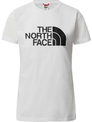 The North Face Easy Kadın Beyaz Baskılı Bisiklet Yaka Tişört