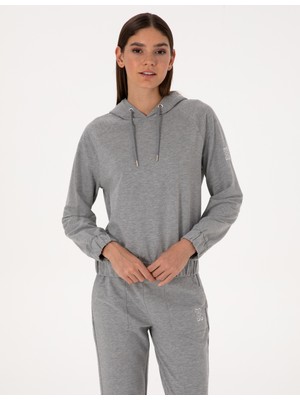 Pierre Cardin Kadın Gri Melanj Comfort Fit Sweatshirt 50312020-VR086