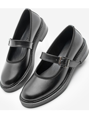 Marjin Kadın Loafer Bantlı Günlük Ayakkabı Norgi Siyah
