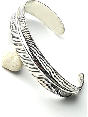 Tasarım 925 gümüş tüy bileklik