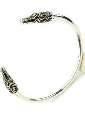 timsah figürlü gümüş tasarım.bileklik