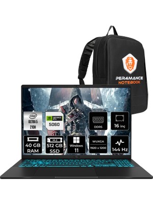 Asus Vivobook 16 Core 5 210H RTX 5060 8GB Gaming Laptop 40GB RAM 512GB SSD 16" FHD+ 144Hz Win11 Home + Per4 Çanta V3607VMRP049P362