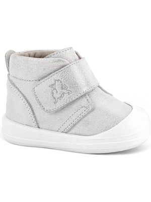 Rakerplus Yoohoo Hakiki Deri Beyaz Simli Cırtlı Unisex Bebek Bot