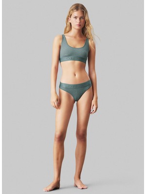 Calvin Klein Mavi - Metalik Kadın Tanga 000QF7287E Ck Women