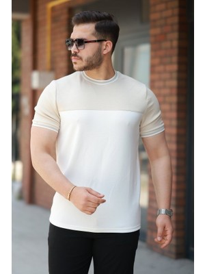 Erkek Parçalı Renk Kısa Kollu Tişört