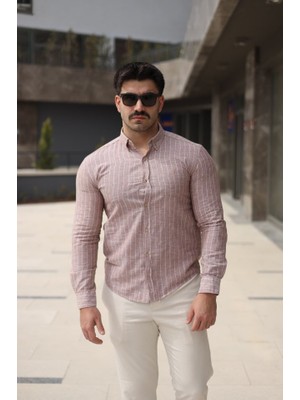 Erkek Çizgi Desenli Gömlek