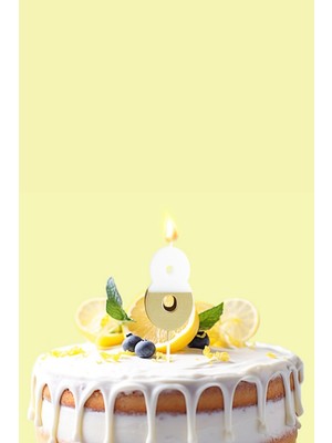 Altın  Beyaz 8 Rakamı Parti Mumu