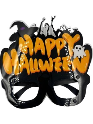 Turuncu  Happy Halloween Yazılı Parti Gözlüğü