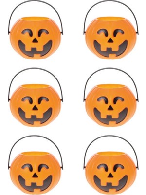 Turuncu  Bal Kabağı Figür 6'lı Halloween Parti Mumluğu