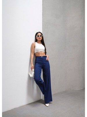 Yüksek Bel Straight Fit Palazzo Pantolon
