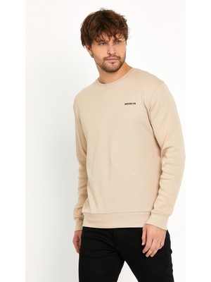 Süperlife Bisiklet Yaka Uzun Kollu Dar Kalıp Ince  Erkek Sweatshirt SPR2019K18