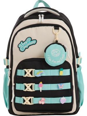 Ilkokul & Ortaokul Kız Okul Çantası – Lüks Ithal Kumaş, Dayanıklı ve Hafif Sırt Çantası, 6 Adet Aksesuar Tokası Hediyeli
