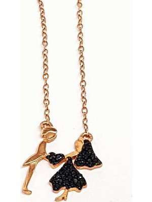 Oniks Taşlı Gümüş Aşk Kolyesi