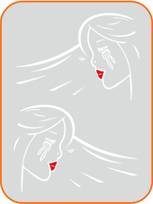 Ağlayan Kadın Oto Özel Yeni Sticker Sağ-Sol 2 Adet Takım Beyaz 40*28 cm