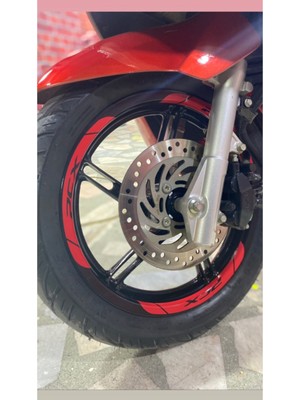 Yeni Özel  Motosiklet Jant Şeridi Pcx Yazılı Kırmızı Sağ-Sol/ön-Arka