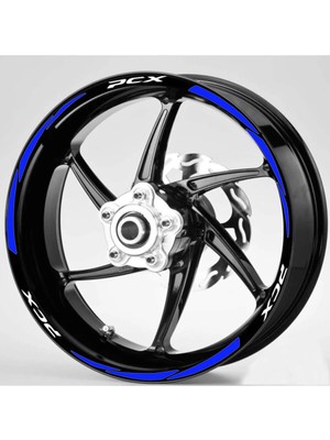 Yeni Özel  Motosiklet Jant Şeridi Honda Pcx Mavi Sağ-Sol/ön-Arka