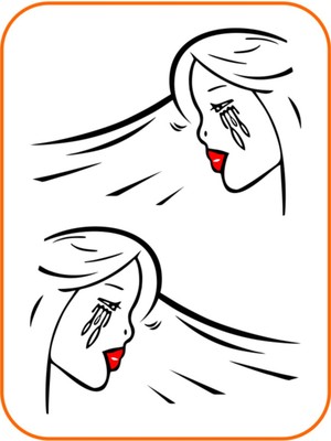 Ağlayan Kadın Oto Özel Yeni Sticker Sağ-Sol 2 Adet Takım Siyah 40*28 cm