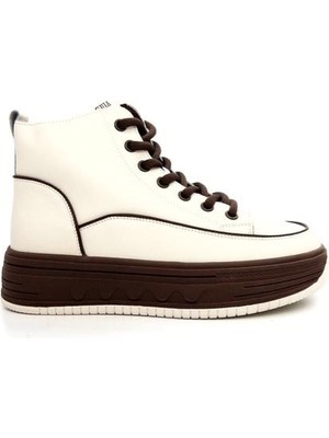 Guja 25K335 Kadın Hakiki Deri Parçalı Kısa Boyunlu Sneaker Bot