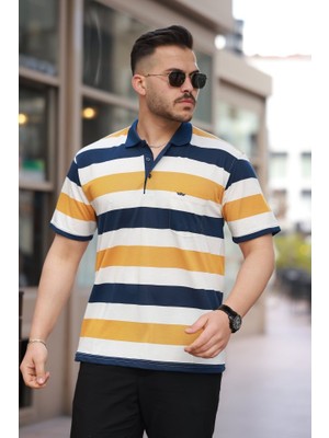 Erkek Yakalı Çok Renkli Kısa Kollu T-Shirt