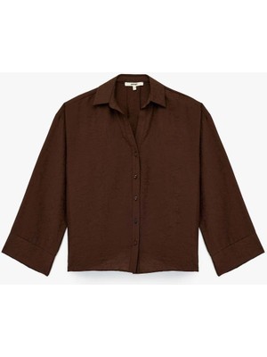 Koton  Kahverengi Kadın Gömlek 6WAK60098PW