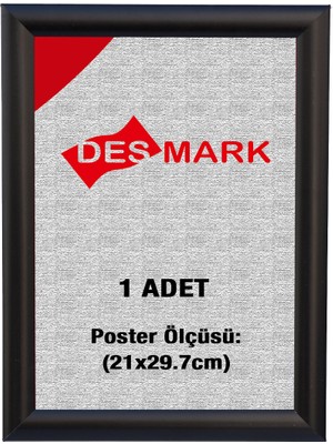 25 mm A4(21X29.7) Gönye Köşe Alüminyum Aç-Kapa Çerçeve – Poster Çerçevesi (Siyah Renk)
