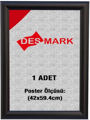 25 mm A2(42X59.4) Gönye Köşe Alüminyum Aç-Kapa Çerçeve – Poster Çerçevesi (Siyah Renk)