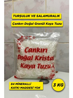 Çankırı Doğal Granül Kaya Tuzu Turşuluk ve Salamuralık (3 Kg) Sarı Etiket