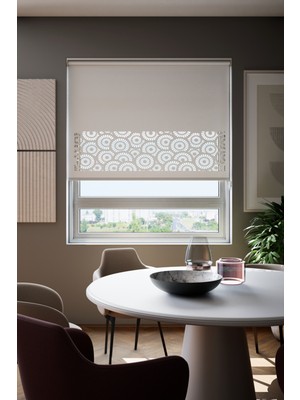 Lazer Kesim Mat Stor Perde, Lazer Kesimli Modern Serisi, M-201001 Beyaz Renk