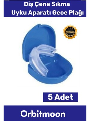 Premium Özel Seri Gece Plağı Çene Diş Sıkma Gıcırdatma Önleyici Koruyucu Diş Aparatı 5 Adet
