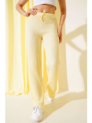Baffle Salaş Pantolon Ilikli Bağcıklı Sarı