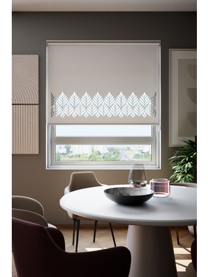 Lazer Kesim Mat Stor Perde, Lazer Kesimli Modern Serisi, M-181001 Beyaz Renk