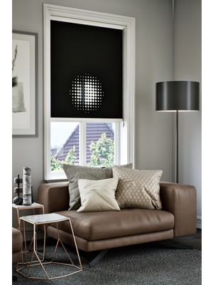 Lazer Kesim Mat Stor Perde, Lazer Kesimli Modern Serisi, M-9008 Siyah Renk